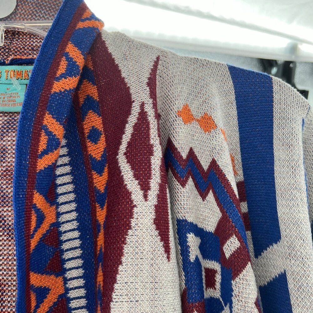 Flying Tomato Women's Cardigan Sweater Aztec Open Front Multicolor Size Medium - Picture 3 of 8